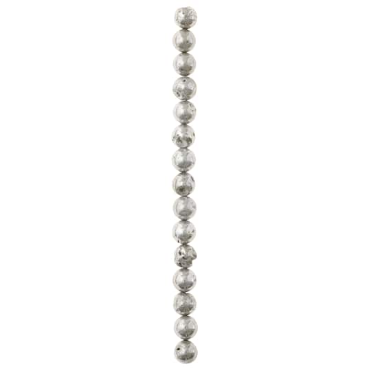 12 Pack: Silver Druzy Agate Round Beads, 10mm by Bead Landing™